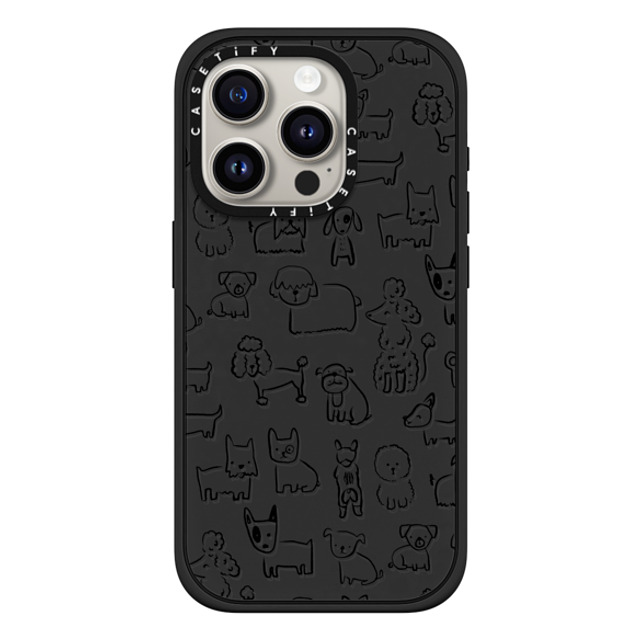 Black Lamb Studio x CASETiFY iPhone 15 Pro ケース マットブラック インパクトケース MagSafe対応 DOG SHOW