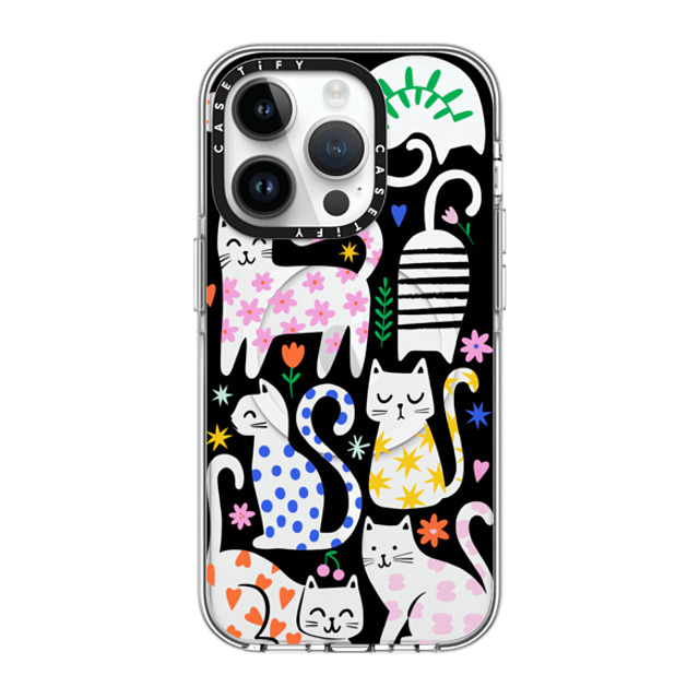 Black Lamb Studio x CASETiFY iPhone 14 Pro ケース クリア クリア ケース MagSafe対応 Fun Cats