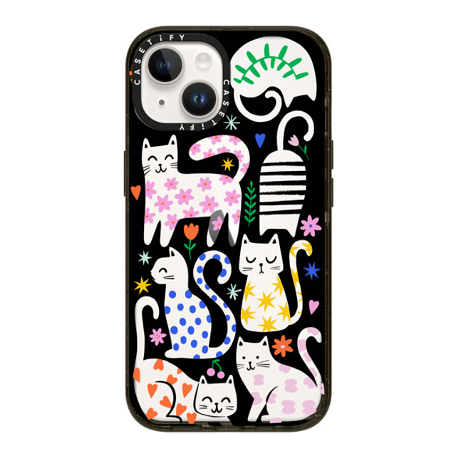 Black Lamb Studio x CASETiFY iPhone 14 ケース ブラック インパクトケース Fun Cats