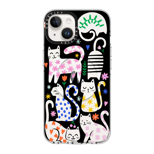 Black Lamb Studio x CASETiFY iPhone 14 ケース クリア クリア ケース MagSafe対応 Fun Cats