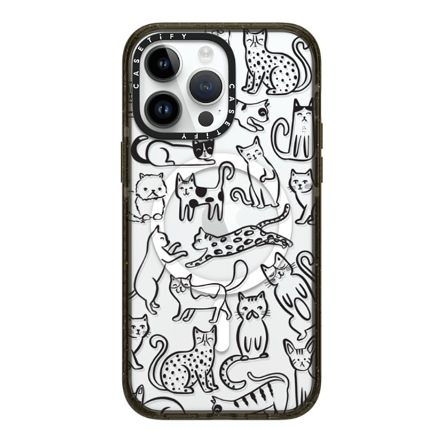 Black Lamb Studio x CASETiFY iPhone 14 Pro Max ケース ブラック インパクトケース MagSafe対応 Cat Parade