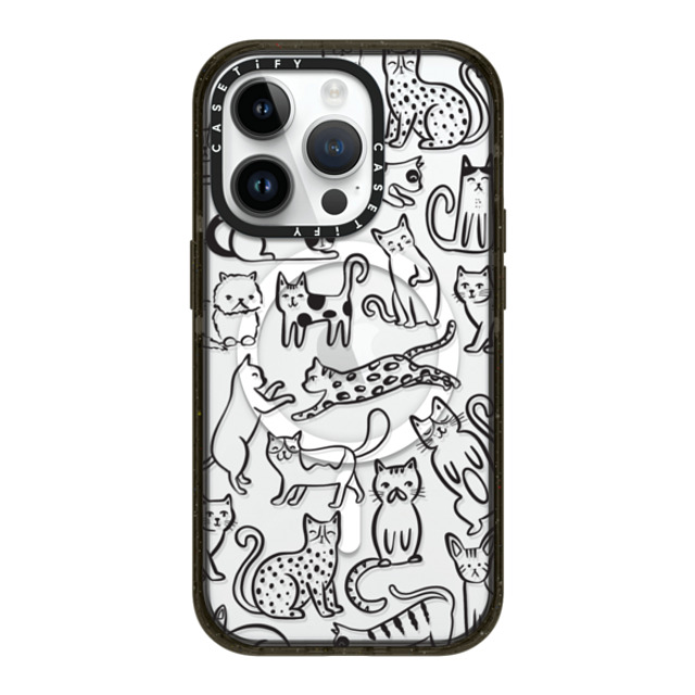 Black Lamb Studio x CASETiFY iPhone 14 Pro ケース ブラック インパクトケース MagSafe対応 Cat Parade