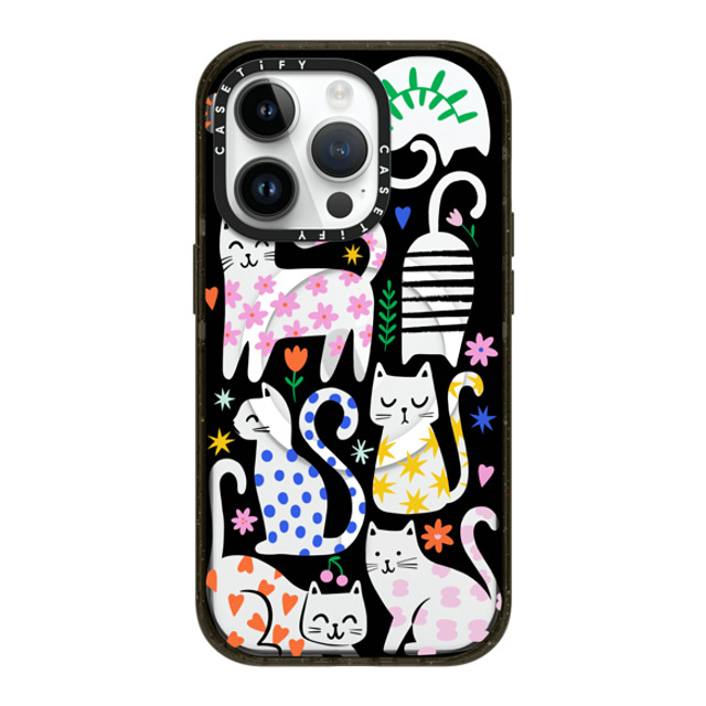 Black Lamb Studio x CASETiFY iPhone 14 Pro ケース ブラック インパクトケース MagSafe対応 Fun Cats