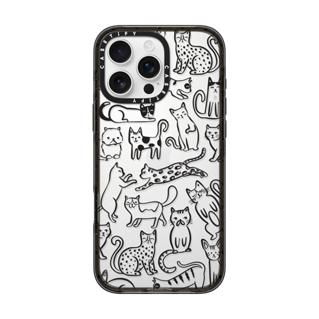 Black Lamb Studio x CASETiFY iPhone 16 Pro Max ケース ブラック インパクトケース Cat Parade