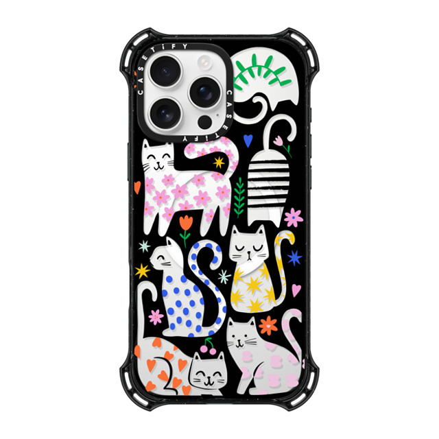 Black Lamb Studio x CASETiFY iPhone 16 Pro Max ケース ブラック バウンスケース Fun Cats