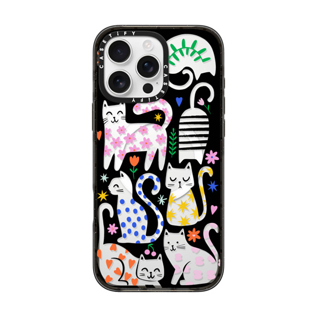 Black Lamb Studio x CASETiFY iPhone 16 Pro Max ケース ブラック インパクトケース MagSafe対応 Fun Cats