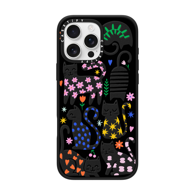 Black Lamb Studio x CASETiFY iPhone 16 Pro Max ケース マットブラック インパクトケース MagSafe対応 Fun Cats