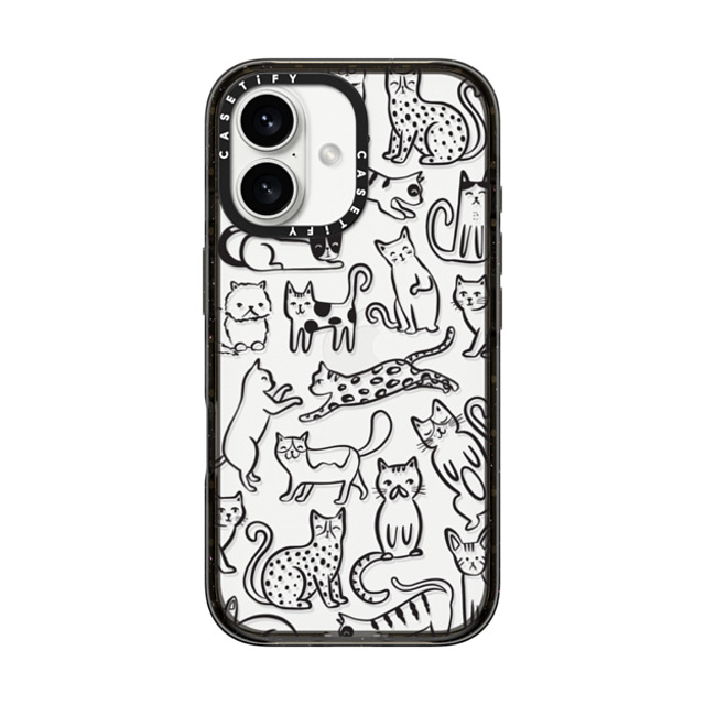 Black Lamb Studio x CASETiFY iPhone 16 ケース ブラック インパクトケース Cat Parade