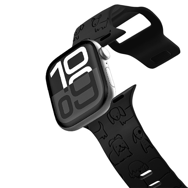 Black Lamb Studio x CASETiFY Apple Watch Band Series 10 (42mm) ブラック インパクト バンド Dog Park (white)