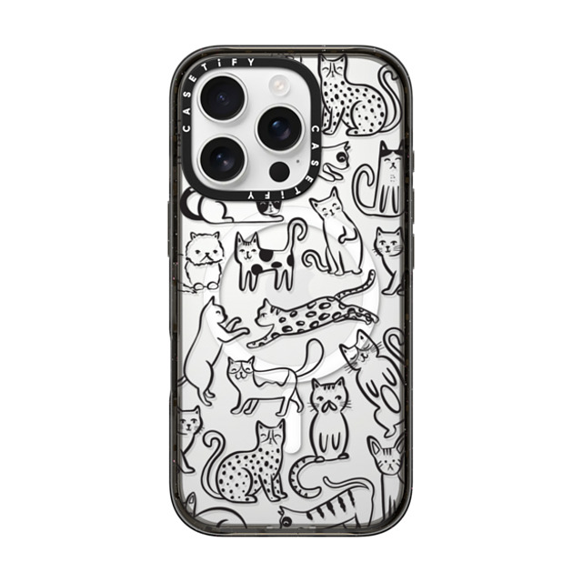 Black Lamb Studio x CASETiFY iPhone 16 Pro ケース ブラック インパクトケース MagSafe対応 Cat Parade