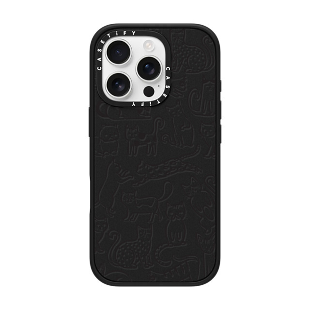 Black Lamb Studio x CASETiFY iPhone 16 Pro ケース マットブラック インパクトケース MagSafe対応 Cat Parade