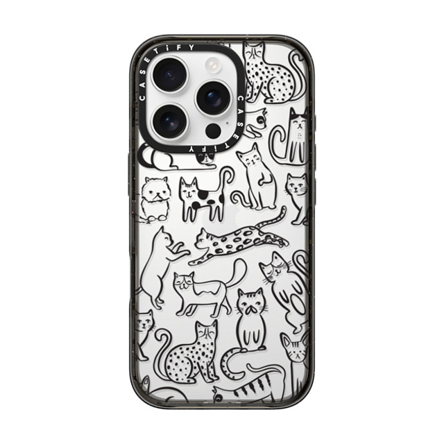 Black Lamb Studio x CASETiFY iPhone 16 Pro ケース ブラック インパクトケース Cat Parade