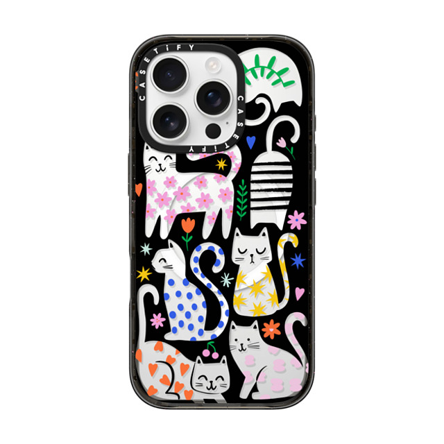 Black Lamb Studio x CASETiFY iPhone 16 Pro ケース ブラック インパクトケース MagSafe対応 Fun Cats