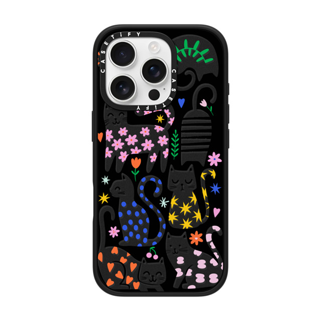 Black Lamb Studio x CASETiFY iPhone 16 Pro ケース マットブラック インパクトケース MagSafe対応 Fun Cats