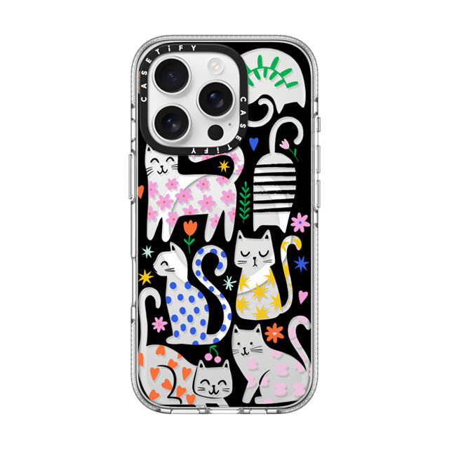 Black Lamb Studio x CASETiFY iPhone 16 Pro ケース クリア クリア ケース MagSafe対応 Fun Cats