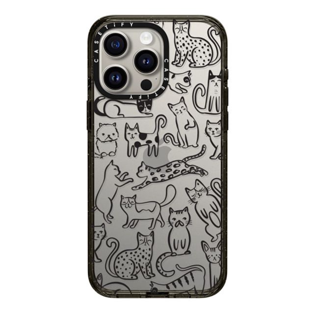 Black Lamb Studio x CASETiFY iPhone 15 Pro Max ケース ブラック インパクトケース Cat Parade