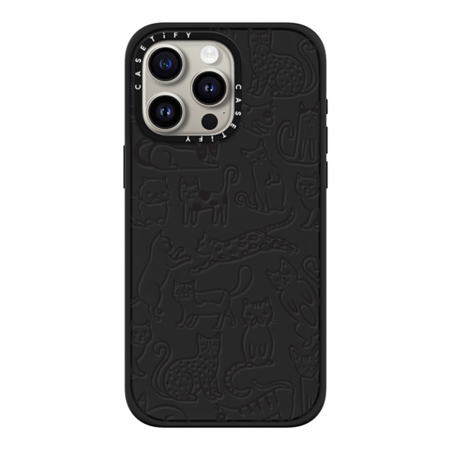 Black Lamb Studio x CASETiFY iPhone 15 Pro Max ケース マットブラック インパクトケース MagSafe対応 Cat Parade