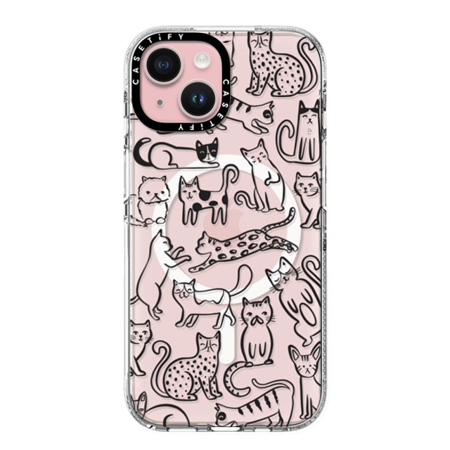 Black Lamb Studio x CASETiFY iPhone 15 ケース クリア クリア ケース MagSafe対応 Cat Parade