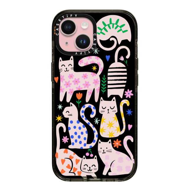 Black Lamb Studio x CASETiFY iPhone 15 ケース ブラック インパクトケース Fun Cats