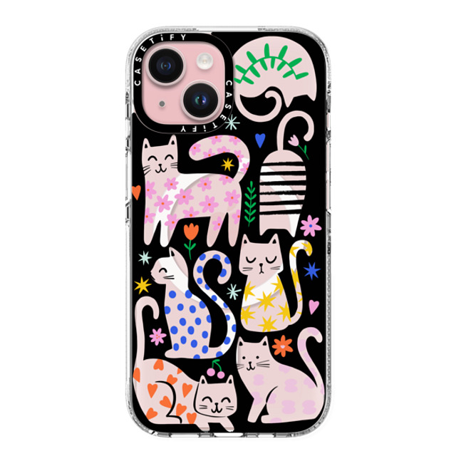 Black Lamb Studio x CASETiFY iPhone 15 ケース クリア クリア ケース MagSafe対応 Fun Cats