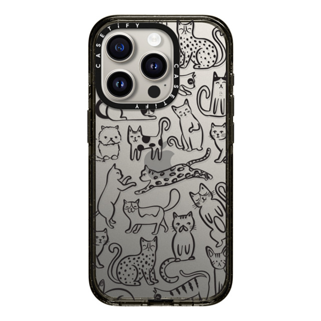 Black Lamb Studio x CASETiFY iPhone 15 Pro ケース ブラック インパクトケース Cat Parade