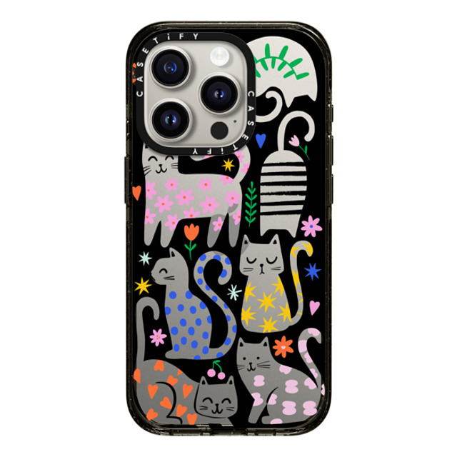 Black Lamb Studio x CASETiFY iPhone 15 Pro ケース ブラック インパクトケース Fun Cats