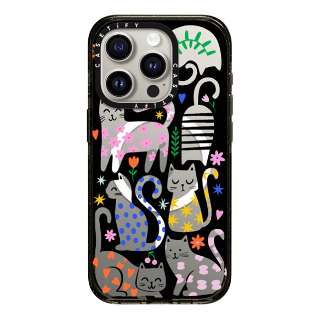 Black Lamb Studio x CASETiFY iPhone 15 Pro ケース ブラック インパクトケース MagSafe対応 Fun Cats