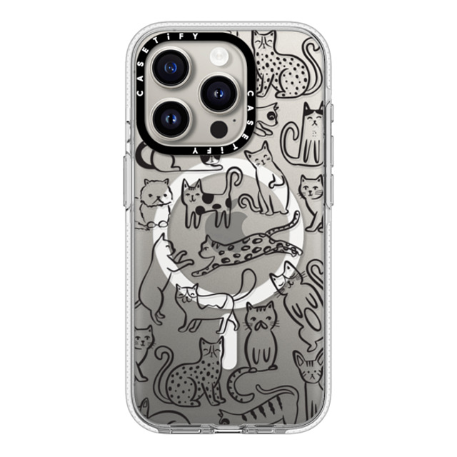 Black Lamb Studio x CASETiFY iPhone 15 Pro ケース クリア クリア ケース MagSafe対応 Cat Parade