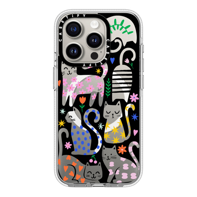 Black Lamb Studio x CASETiFY iPhone 15 Pro ケース クリア クリア ケース MagSafe対応 Fun Cats