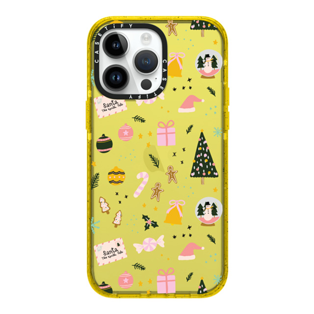 Black Lamb Studio x CASETiFY iPhone 14 Pro Max ケース イエロー インパクトケース Christmas Everything