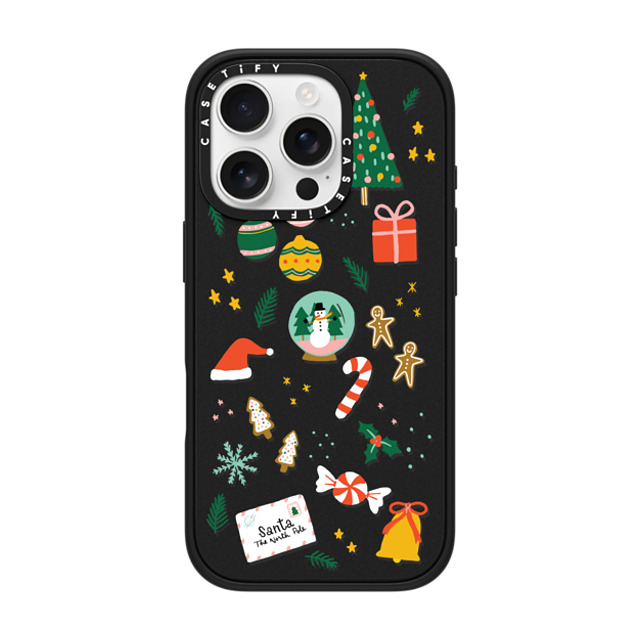 Black Lamb Studio x CASETiFY iPhone 16 Pro ケース マットブラック インパクトケース MagSafe対応 Christmas Everything