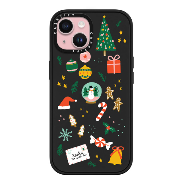 Black Lamb Studio x CASETiFY iPhone 15 ケース マットブラック インパクトケース MagSafe対応 Christmas Everything