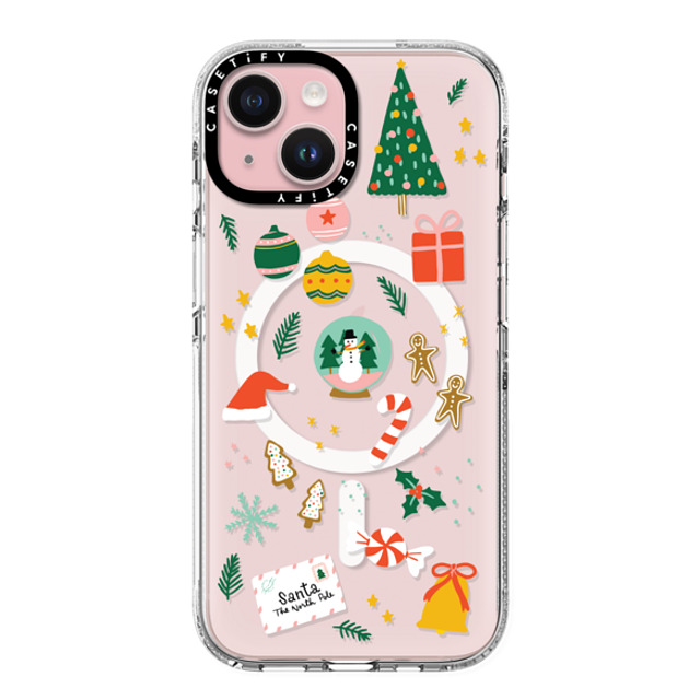 Black Lamb Studio x CASETiFY iPhone 15 ケース クリア クリア ケース MagSafe対応 Christmas Everything