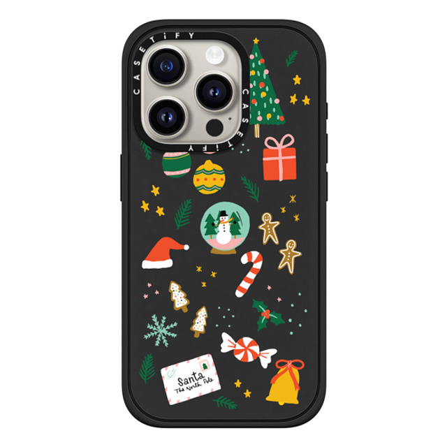 Black Lamb Studio x CASETiFY iPhone 15 Pro ケース マットブラック インパクトケース MagSafe対応 Christmas Everything