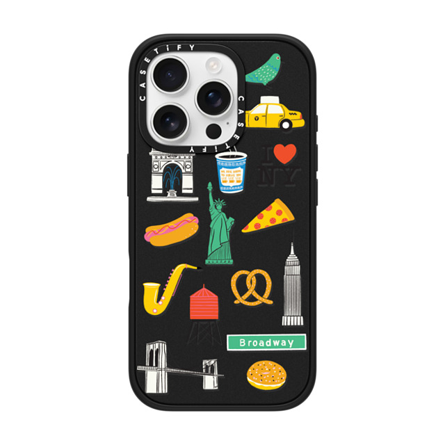 Black Lamb Studio x CASETiFY iPhone 16 Pro Case Cartoon,Travel Matte Black Impact Case MagSafe Compatible NYC Back to School Black Lamb Studio x CASETiFY iPhone 16 Pro Case Cartoon,Travel Matte Black Impact Case MagSafe Compatible NYC Back to School