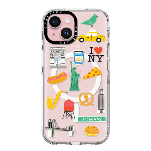 Black Lamb Studio x CASETiFY iPhone 15 Case Cartoon,Travel クリア クリア ケース MagSafe対応 NYC Back to School Black Lamb Studio x CASETiFY iPhone 15 Case Cartoon,Travel クリア クリア ケース MagSafe対応 NYC Back to School