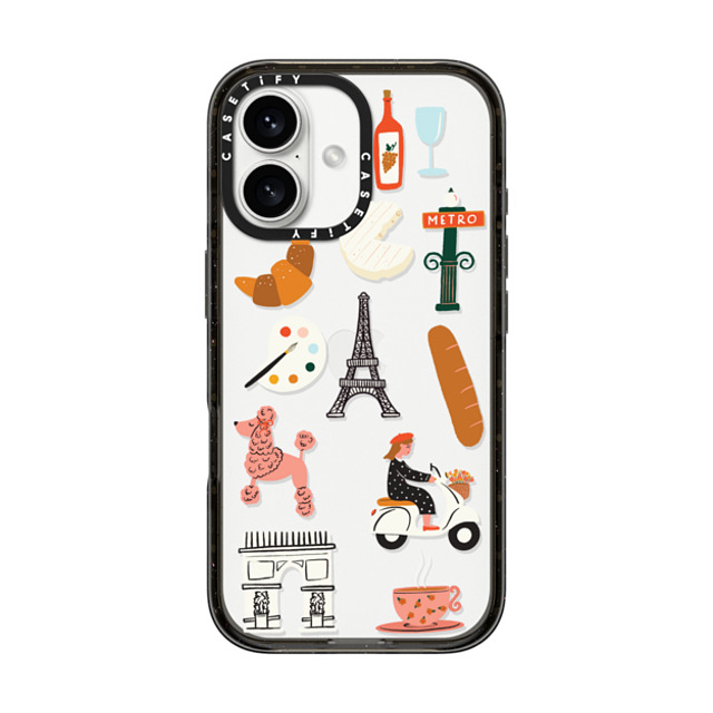 Black Lamb Studio x CASETiFY iPhone 16 Case Cartoon,Travel Black Impact Case PARIS 2 Back to School Black Lamb Studio x CASETiFY iPhone 16 Case Cartoon,Travel Black Impact Case PARIS 2 Back to School