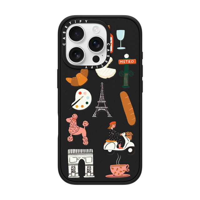 Black Lamb Studio x CASETiFY iPhone 16 Pro Case Cartoon,Travel Matte Black Impact Case MagSafe Compatible PARIS 2 Back to School Black Lamb Studio x CASETiFY iPhone 16 Pro Case Cartoon,Travel Matte Black Impact Case MagSafe Compatible PARIS 2 Back to School