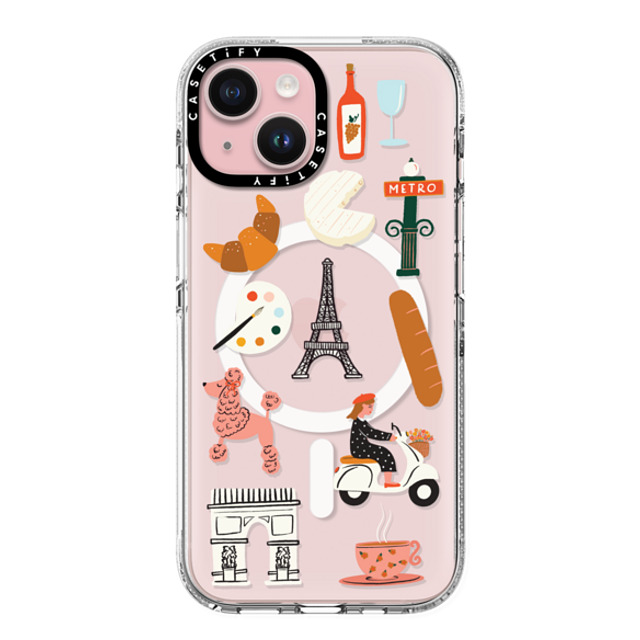 Black Lamb Studio x CASETiFY iPhone 15 Case Cartoon,Travel クリア クリア ケース MagSafe対応 PARIS 2 Back to School Black Lamb Studio x CASETiFY iPhone 15 Case Cartoon,Travel クリア クリア ケース MagSafe対応 PARIS 2 Back to School
