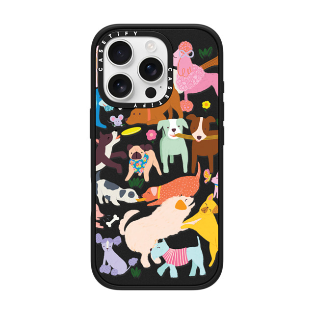 Black Lamb Studio x CASETiFY iPhone 16 Pro ケース マットブラック インパクトケース DOG PARK