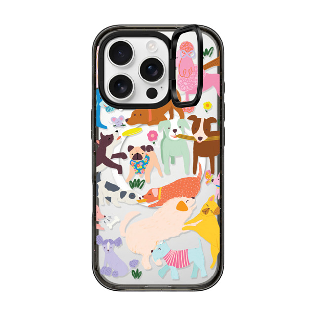 Black Lamb Studio x CASETiFY iPhone 16 Pro ケース ブラック インパクトリングスタンドケース MagSafe対応 DOG PARK