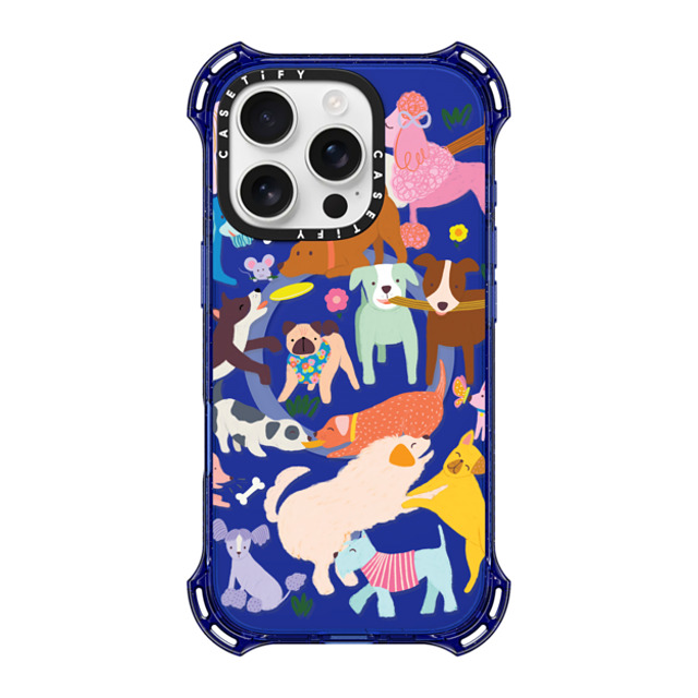 Black Lamb Studio x CASETiFY iPhone 16 Pro ケース コバルトブルー バウンスケース DOG PARK