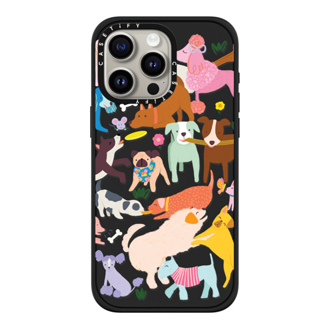 Black Lamb Studio x CASETiFY iPhone 15 Pro Max ケース マットブラック インパクトケース MagSafe対応 DOG PARK