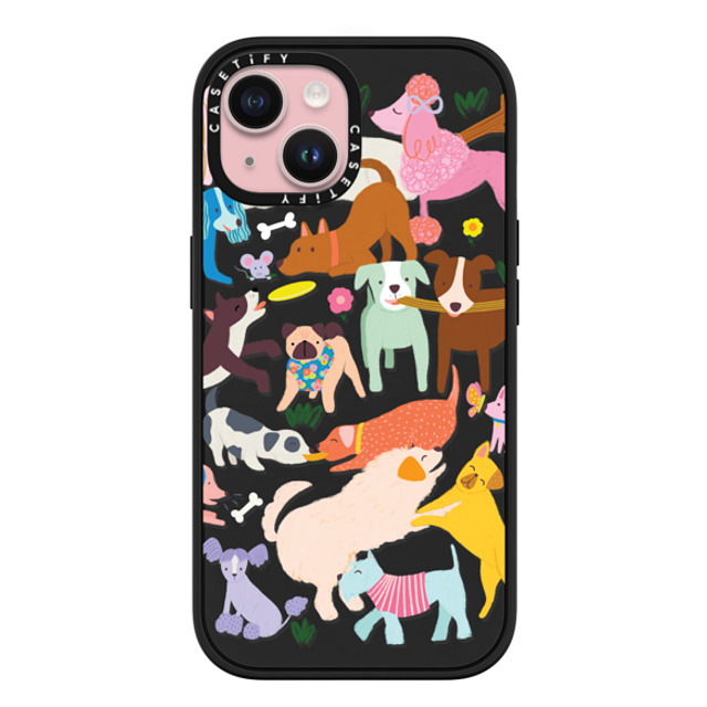 Black Lamb Studio x CASETiFY iPhone 15 ケース マットブラック インパクトケース MagSafe対応 DOG PARK