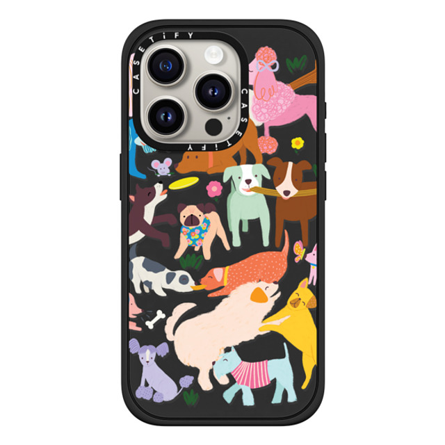 Black Lamb Studio x CASETiFY iPhone 15 Pro ケース マットブラック インパクトケース MagSafe対応 DOG PARK