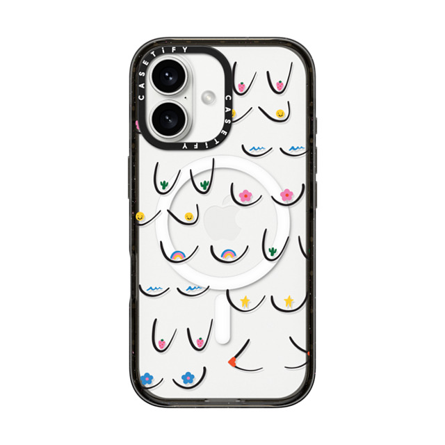 Black Lamb Studio x CASETiFY iPhone 16 Case Sticker,Cartoon Black Impact Case MagSafe Compatible Booby Icons Back to School Black Lamb Studio x CASETiFY iPhone 16 Case Sticker,Cartoon Black Impact Case MagSafe Compatible Booby Icons Back to School