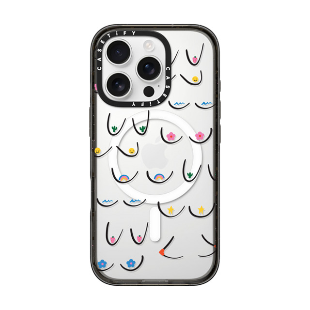 Black Lamb Studio x CASETiFY iPhone 16 Pro Case Sticker,Cartoon Black Impact Case MagSafe Compatible Booby Icons Back to School Black Lamb Studio x CASETiFY iPhone 16 Pro Case Sticker,Cartoon Black Impact Case MagSafe Compatible Booby Icons Back to School