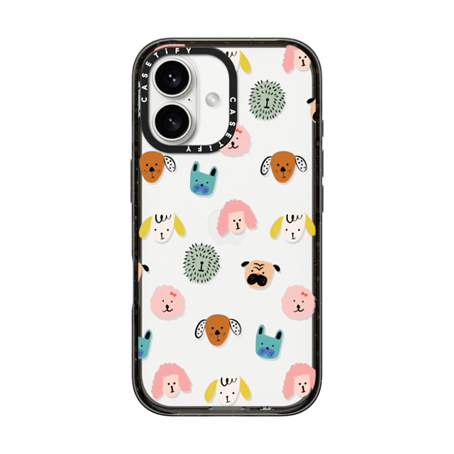 Black Lamb Studio x CASETiFY iPhone 16 Case Dog,Cartoon Black インパクトケース Dog Faces Mother's Day Black Lamb Studio x CASETiFY iPhone 16 Case Dog,Cartoon Black インパクトケース Dog Faces Mother's Day