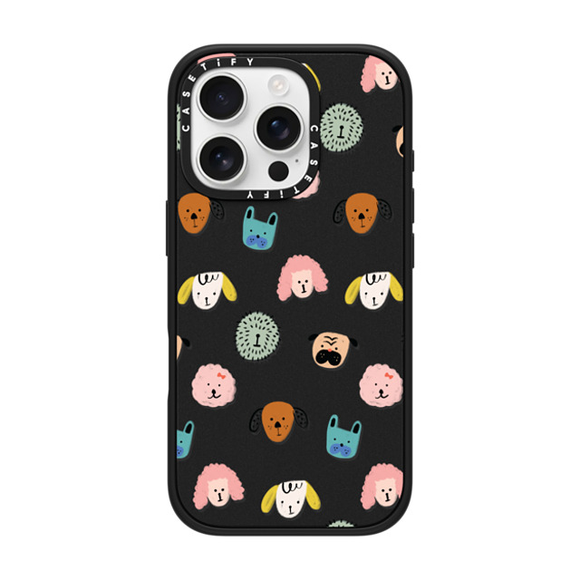 Black Lamb Studio x CASETiFY iPhone 16 Pro Case Dog,Cartoon マットブラック Impact Case MagSafe Compatible Dog Faces Mother's Day Black Lamb Studio x CASETiFY iPhone 16 Pro Case Dog,Cartoon マットブラック Impact Case MagSafe Compatible Dog Faces Mother's Day