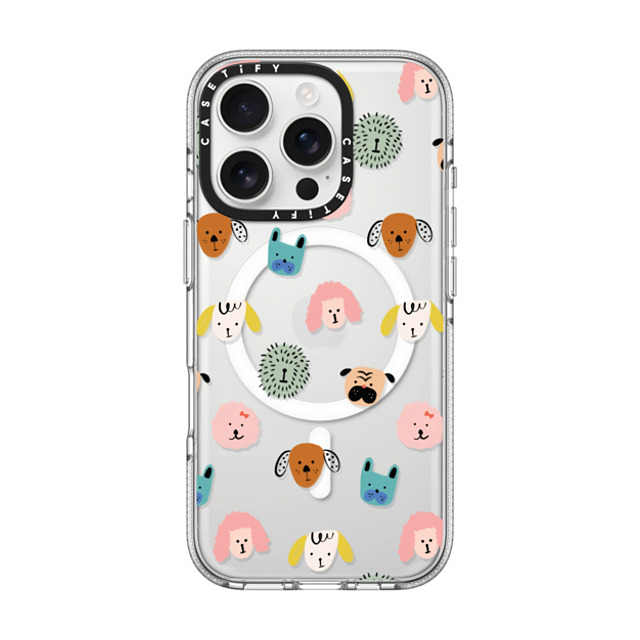 Black Lamb Studio x CASETiFY iPhone 16 Pro Case Dog,Cartoon Clear Clear Case MagSafe Compatible Dog Faces Mother's Day Black Lamb Studio x CASETiFY iPhone 16 Pro Case Dog,Cartoon Clear Clear Case MagSafe Compatible Dog Faces Mother's Day